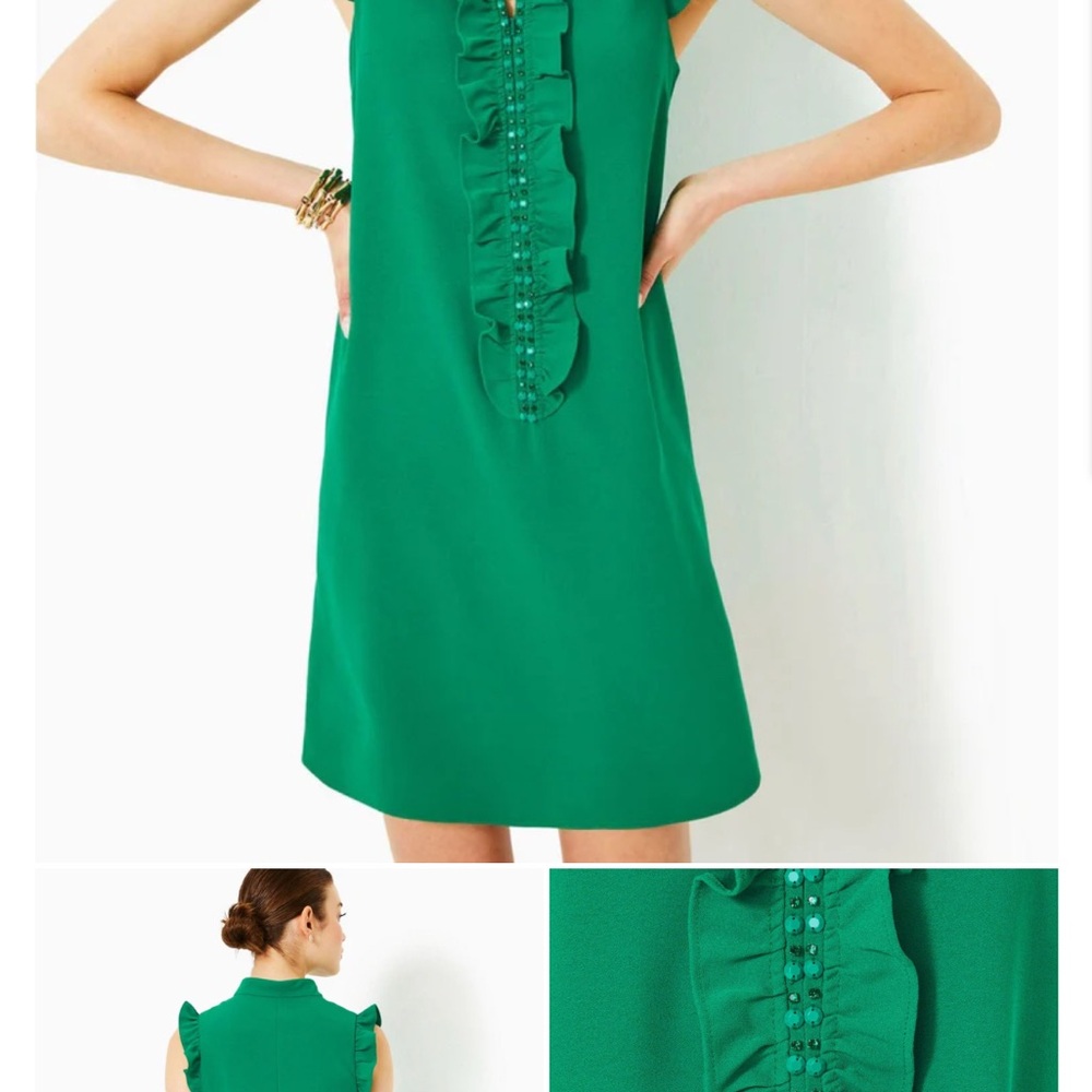 Lilly Pulitzer Green Ruffle Dress